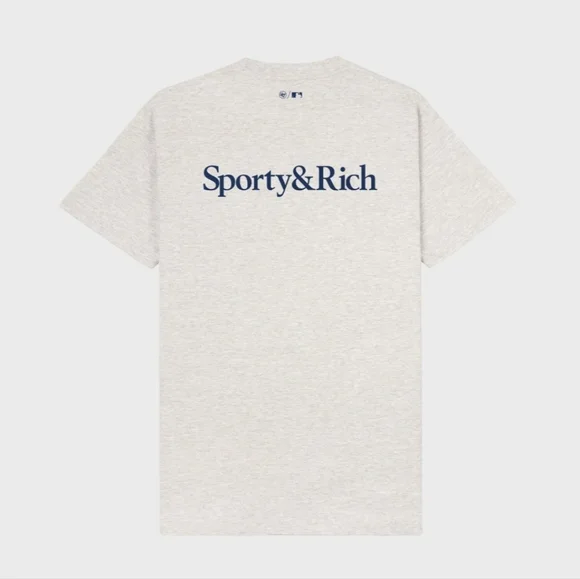 Sporty & Rich Dodgers Serif Tee In Heather Grey S NWT - Picture 6 of 15